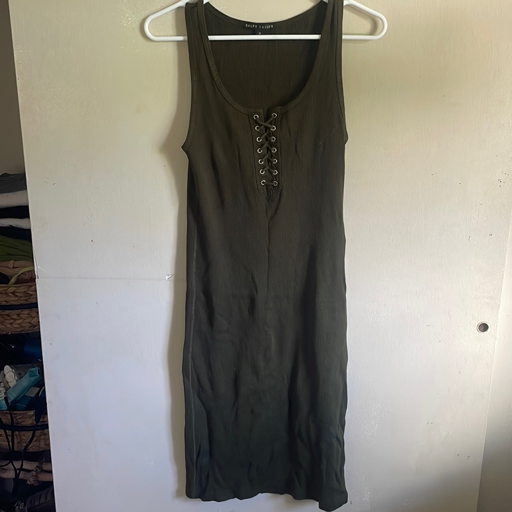 Ralph Lauren olive green midi dress